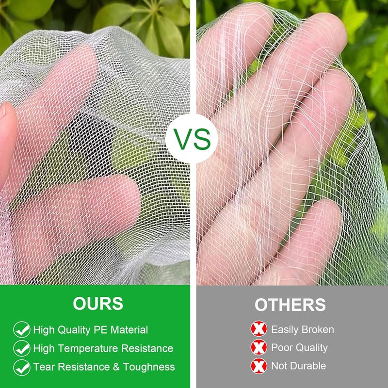 FOTMISHU Garden Netting 10x20FT Ultra Fine Mesh Netting Bird Barrier Protection Vegetable Fruit Tree Bushes Plant Cover for Raised Bed - Image 4